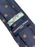 navy dark blue tie with brown grizzly bear design